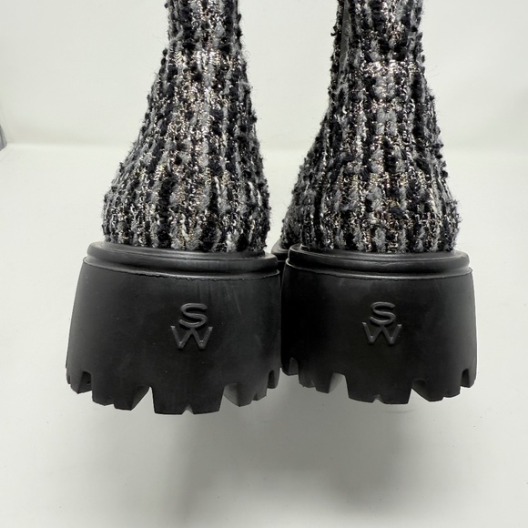 New Stuart Weitzman Emerson Chelsea Bootie Tweed Sz 9.5 - Picture 6 of 13